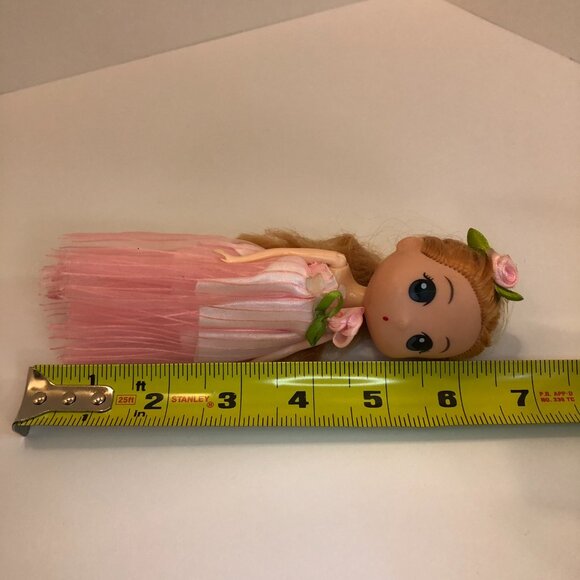 Little Girl Doll Keychain with Pink Dress - Picture 11 of 12